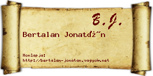 Bertalan Jonatán névjegykártya